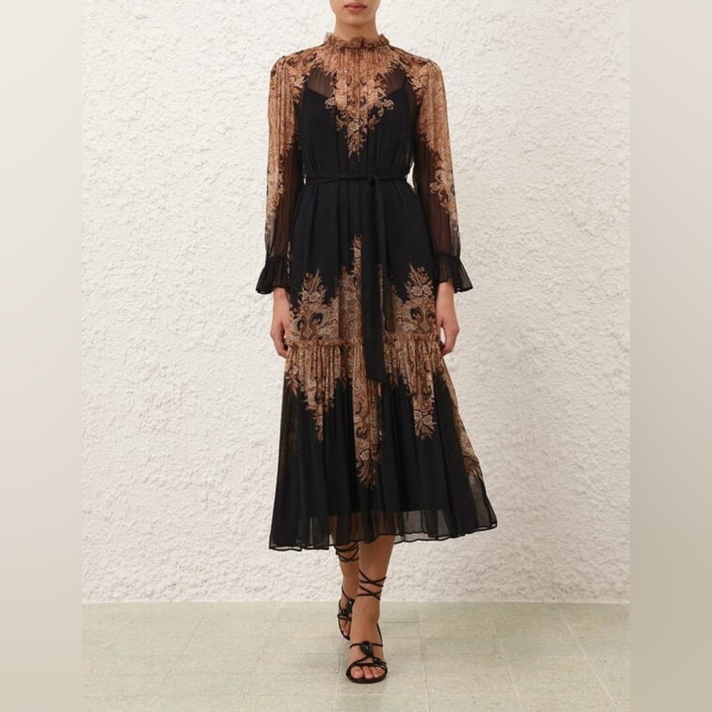 ZIMMERMANN DAWNING TUBULAR MIDI DRESS NWT  AU4/US 12